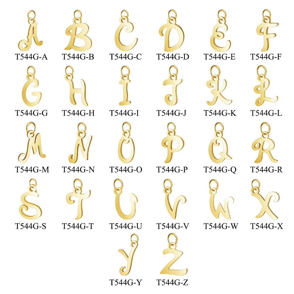 10pcs/lot Alphabet A-Z Letter Stainless Steel DIY Jewelry Charm Wholesale Initial Necklace Making Pendant Never Fade Top Quality
