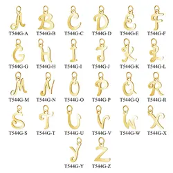 10pcs/lot Alphabet A-Z Letter Stainless Steel DIY Jewelry Charm Wholesale Initial Necklace Making Pendant Never Fade Top Quality