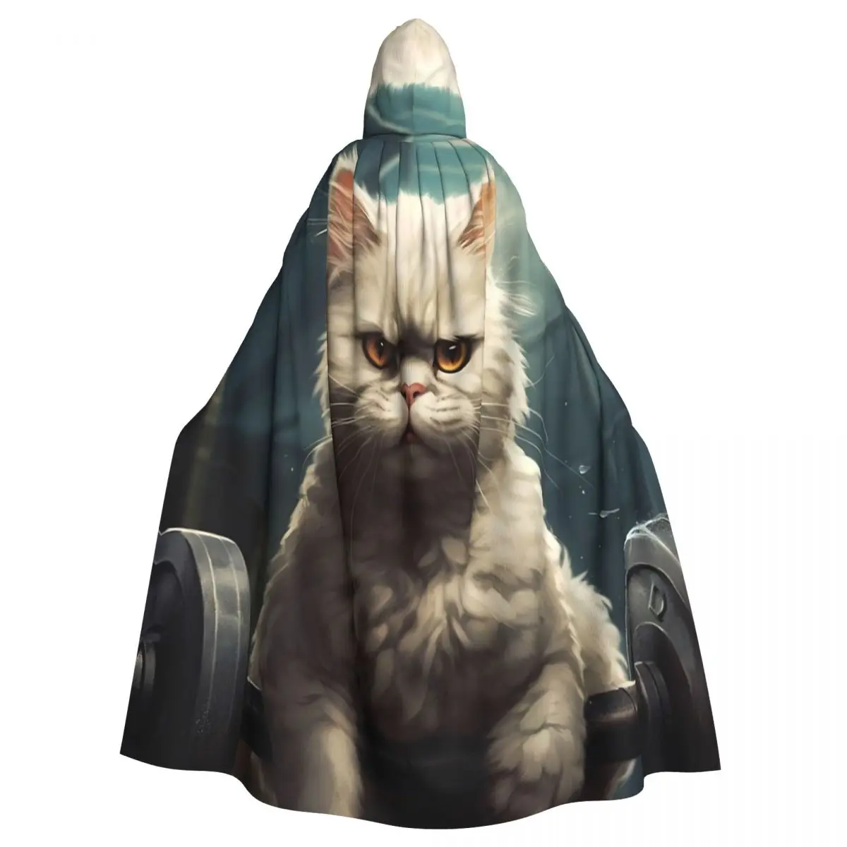 

Gym Little Cute Cat Miaw Hooded Cloak Halloween Party Cosplay Woman Men Adult Long Witchcraft Robe Hood