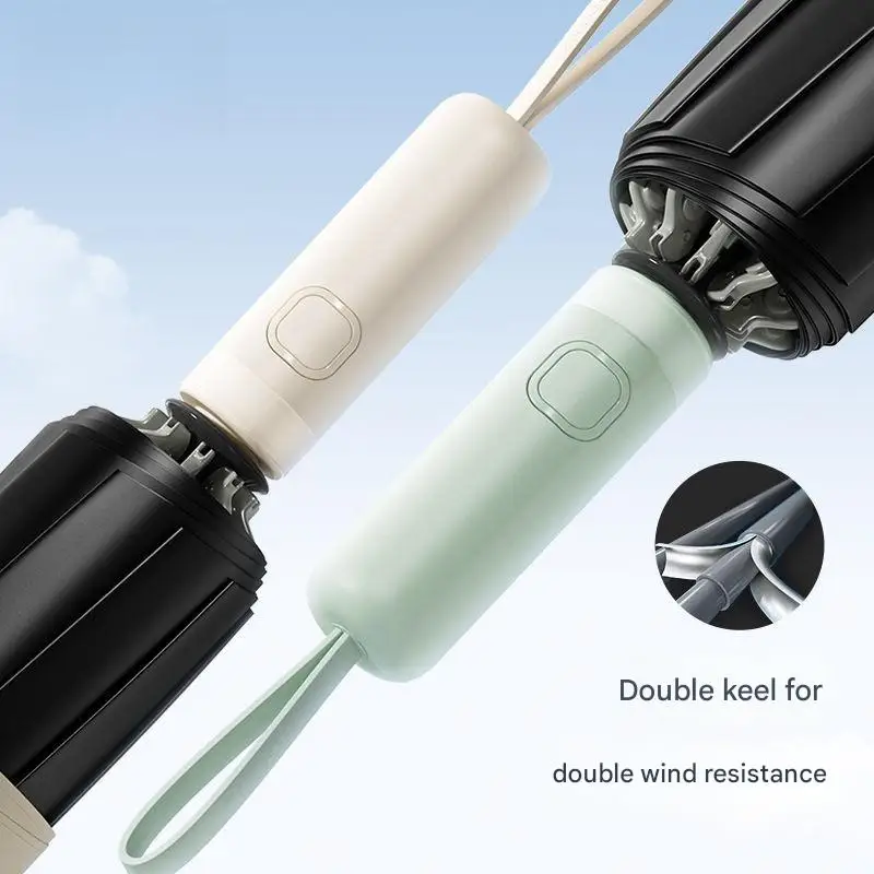 

High-end Double Keel Parasol Sun Umbrella Heat Insulation Sunscreen Fully Automatic Anti-ultraviolet Reverse Folding Umbrella