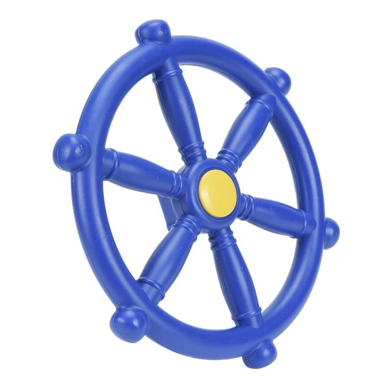 Kids Playground Steering Wheel, Swingset Steering Wheel Attachment, Pirate Ship Wheel For Jungle Gym Or Swing Set Blue