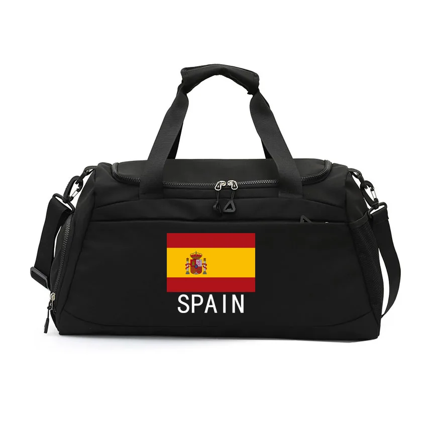 

Sport Gym Handbag Crossbody Bags Spain Flag Printed with Shoes Pocket Large Capacity Training Daypack Fitness Yoga Tote Packs