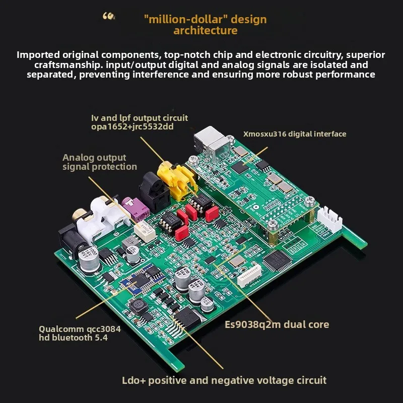 Weiliang SU9PRO ثنائي النواة ES9038 بلوتوث 5.4 USB فك HIFI اوديوفيلي DAC مضخم ضوت سماعات الأذن DSD512