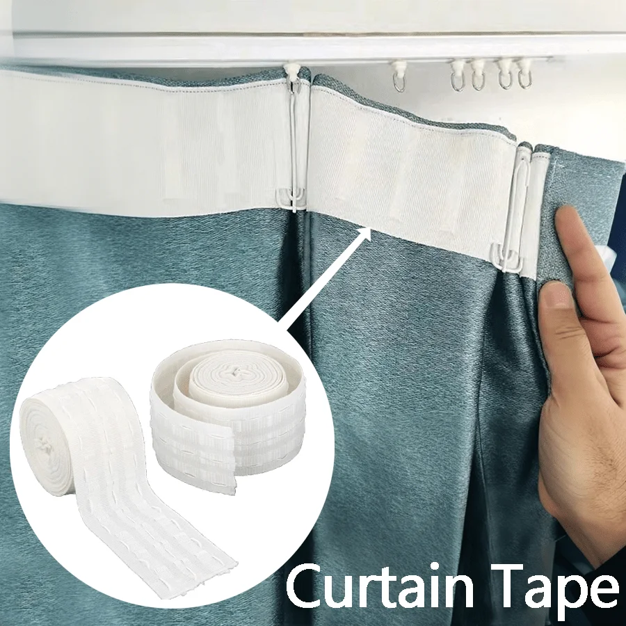 10m/393.7in White Cloth Curtain Tape Deep Pinch Pleats, Home Curtain Accessories, For All Kinds Of Curtain Matching