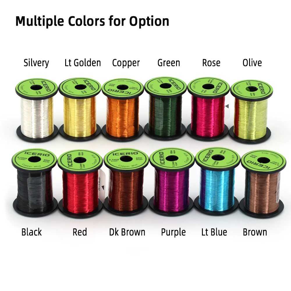 1pc/12pcs 0.1mm 60M Ultra Fine Copper Wire Soft Metal Thread Fly Tying Material For Buzzer Midge Larvae Nymphs Trout Fishing - view 3