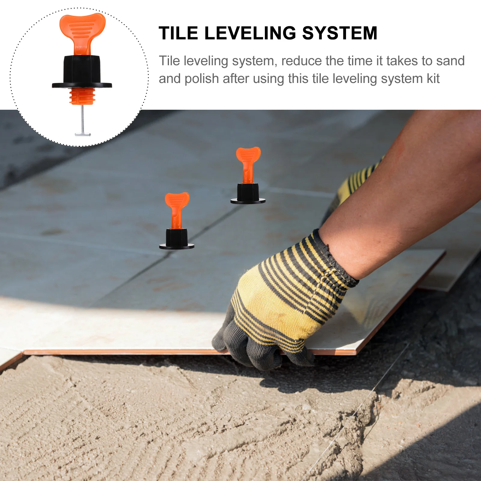 

100Pcs Tile Spacer Leveling System Kit Reusable Adjustable Design Special Wrench Easy Use Home Building Projects