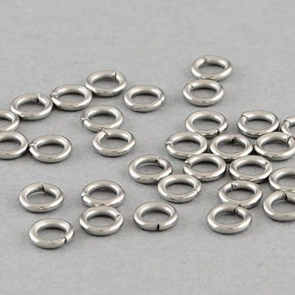 10 g Resistant 304 Stainless Steel Open Jump Rings Stainless Steel Color 20 Gauge 5x0.8mm Inner Diameter: 3.4mm 200pcs/10g