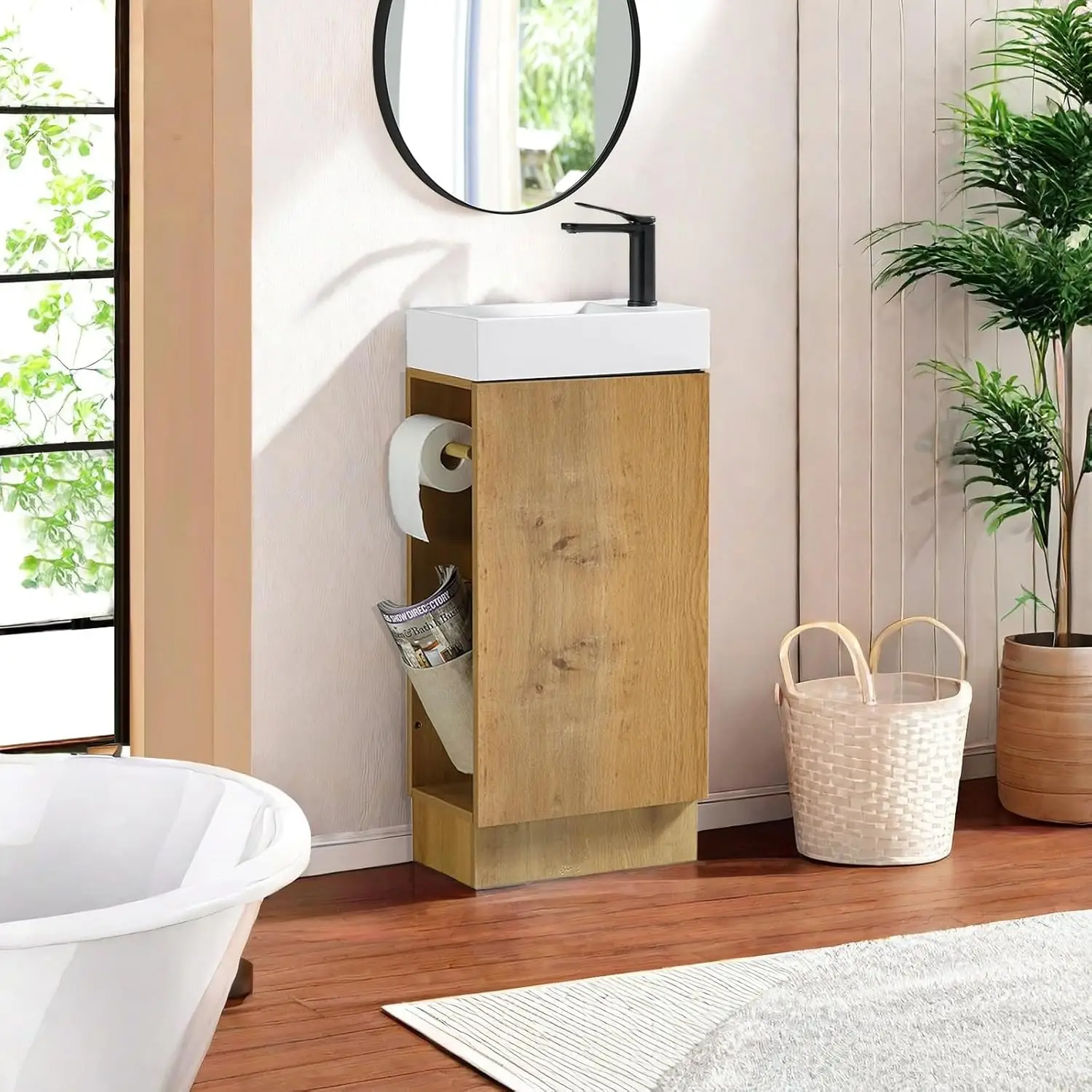 ！@Combohome New Style Floor Mount Bathroom Vanity Cabinets Simple Design 36 Inch Bathroom Cabinet