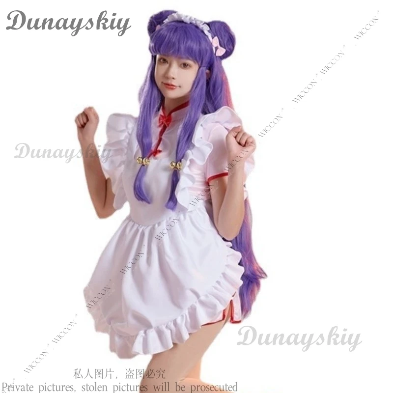 Shampoo Cosplay Costume Wig Cheongsam Ranma ½ Anime Woman Man Cos Role Play Maid Uniform Comic-Con Shampoo Cat Party Adult Kid