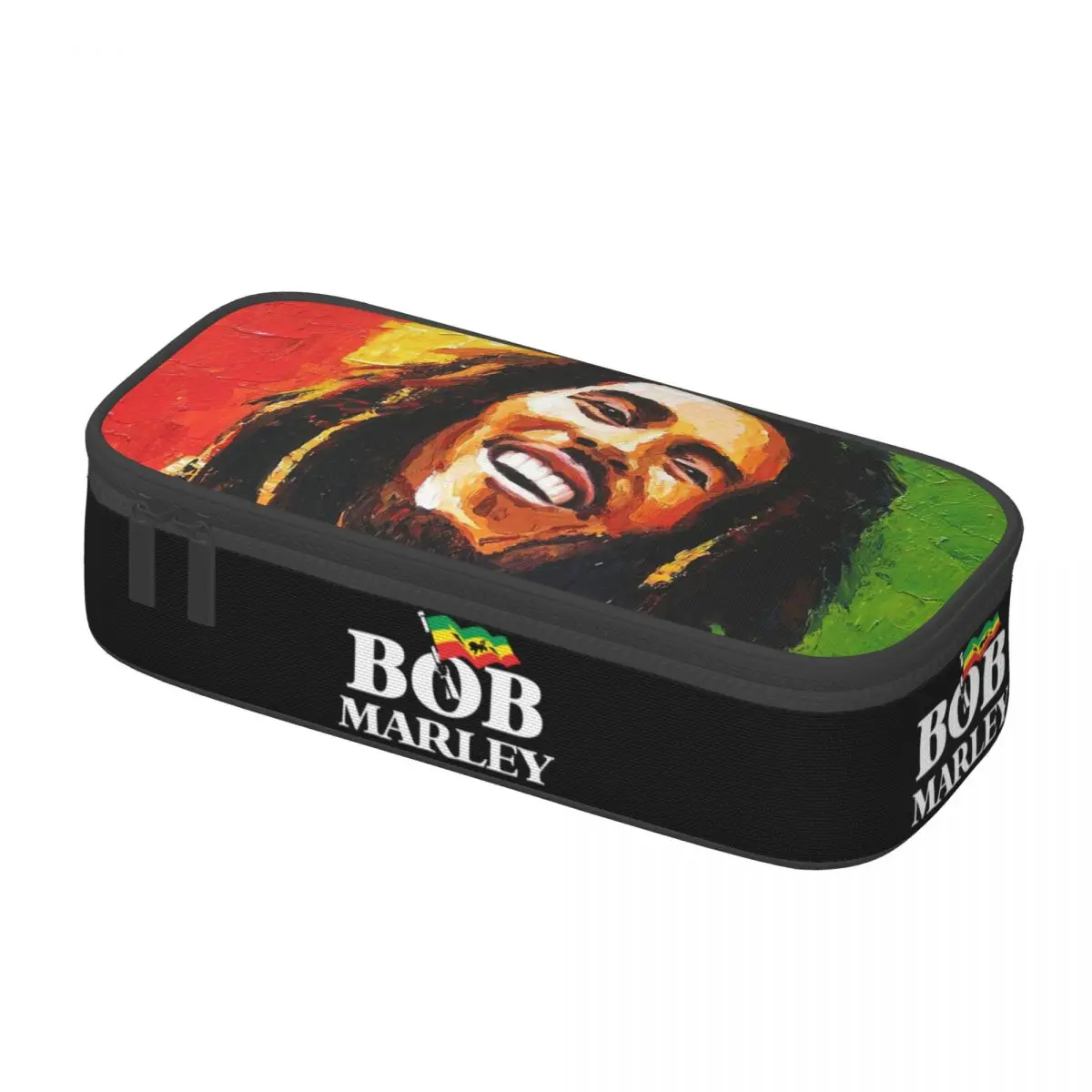 Imagem -03 - Reggae Rock Bob Marley Estojos de Lápis para Meninos e Meninas Grande Capacidade Pen Box Bolsa Kawaii Reggae Papelaria Personalizado