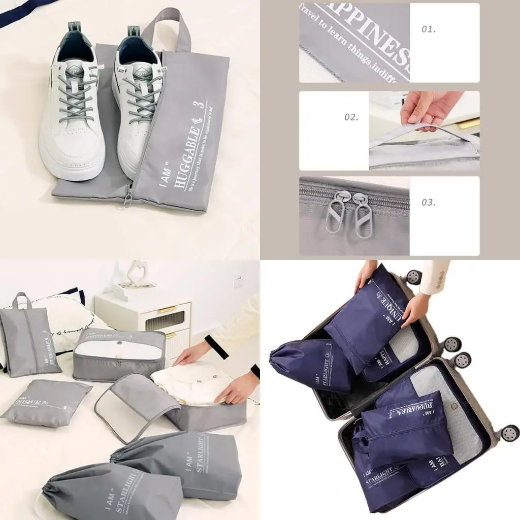 

D46D 6pcs Travel Storage Bags for Clothes Portable and Durable Travel Essentials Suitable for Organizing Luggage