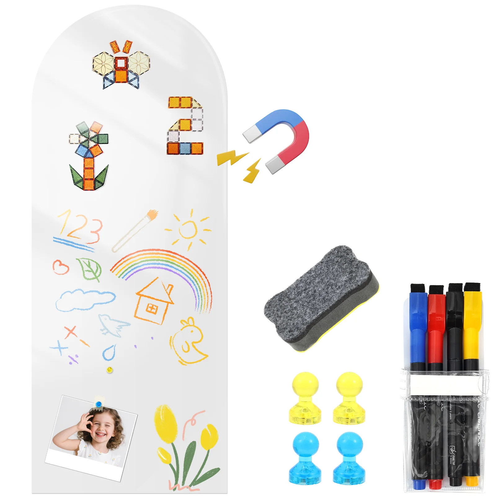 Magnetic Whiteboard Sticker for Wall 101 x 40.5 cm Self Adhesive No Ghosting Dry Erase Board Sheet for Office Home School