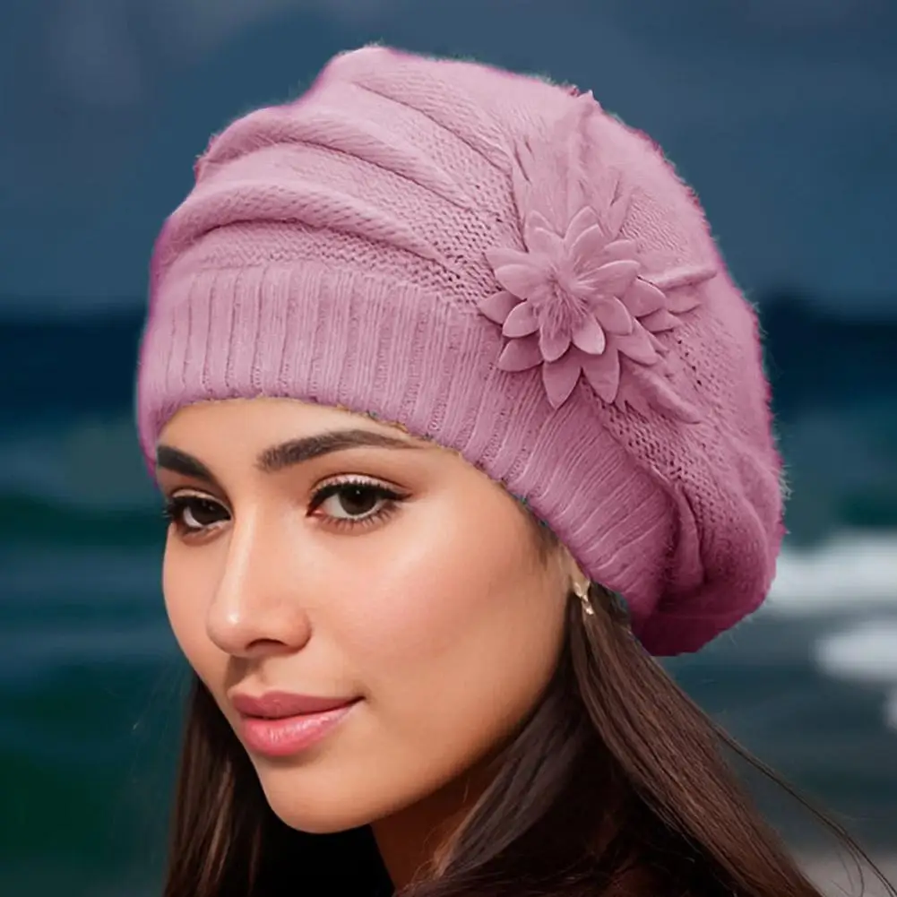 Winter Women\'s Beret Hat - Korean Fashion Thick Rabbit Hair Knit Beret for Young Women, Warm and Stylish Woolen Hat