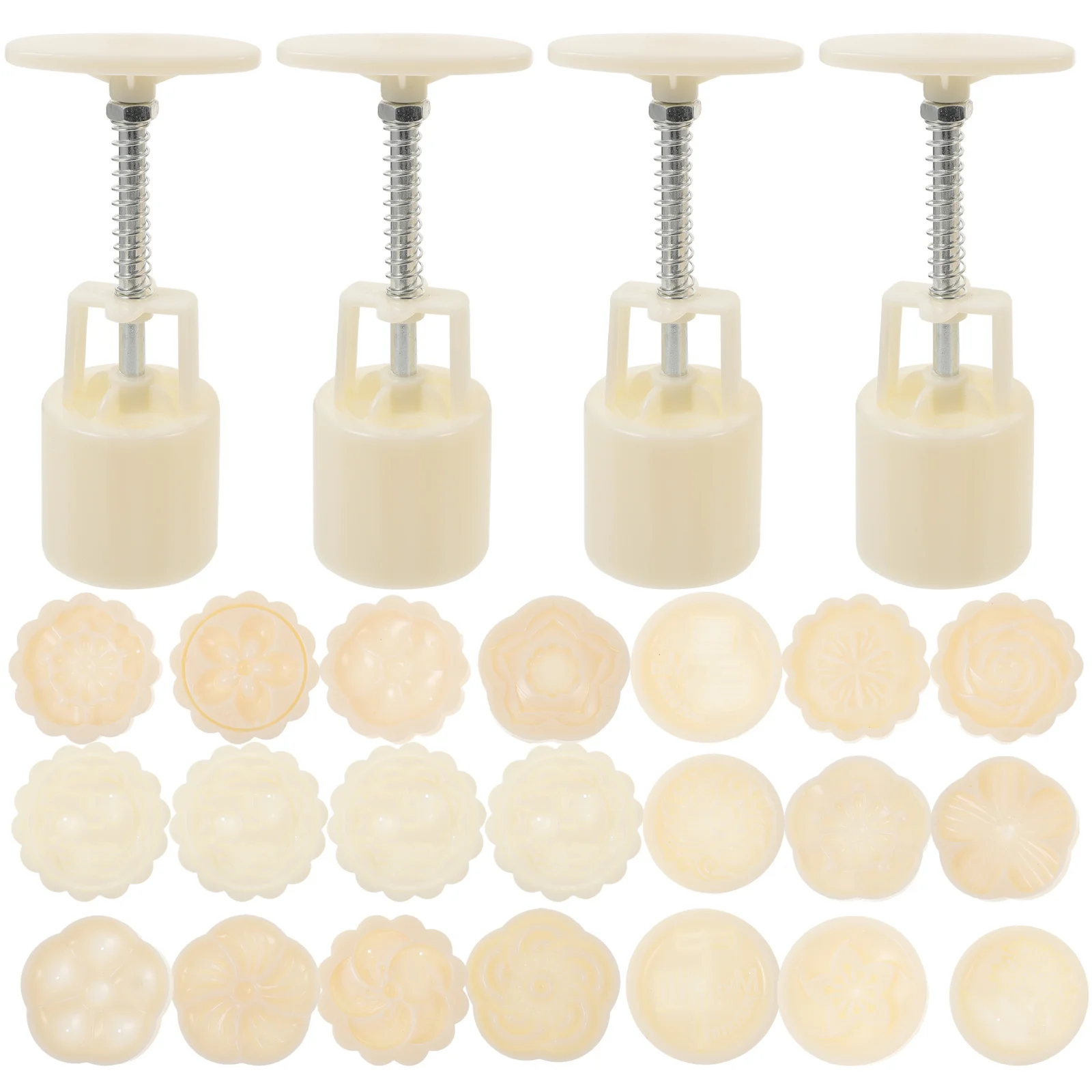 

4 set Moon Cake Mold Hand Press Ice Pastry Cutter Baking Diy Dessert Making Kitchen Cookie Stamper Decorative Pattern Mould