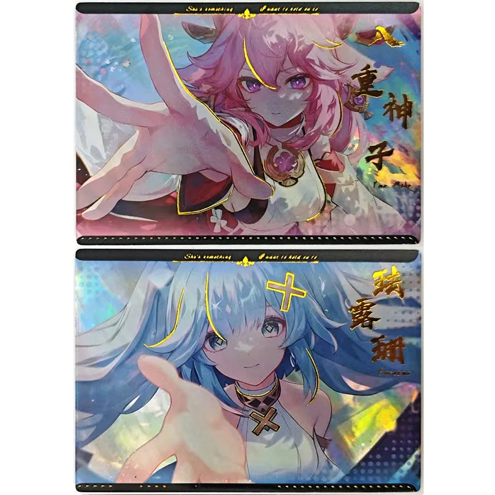 Anime diosa historia ER Furina Sangonomiya Kokomi Yamato Nami Uta Miku Premium Flash tarjeta coleccionable regalo de cumpleaños de Navidad