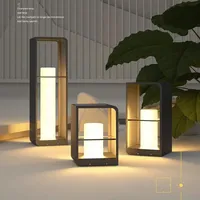Outdoor Stainless Steel Waterproof Lawn Lamps Modern LED Remote-controlled Solar Atmosphere Light Living Room Decor Floor Light