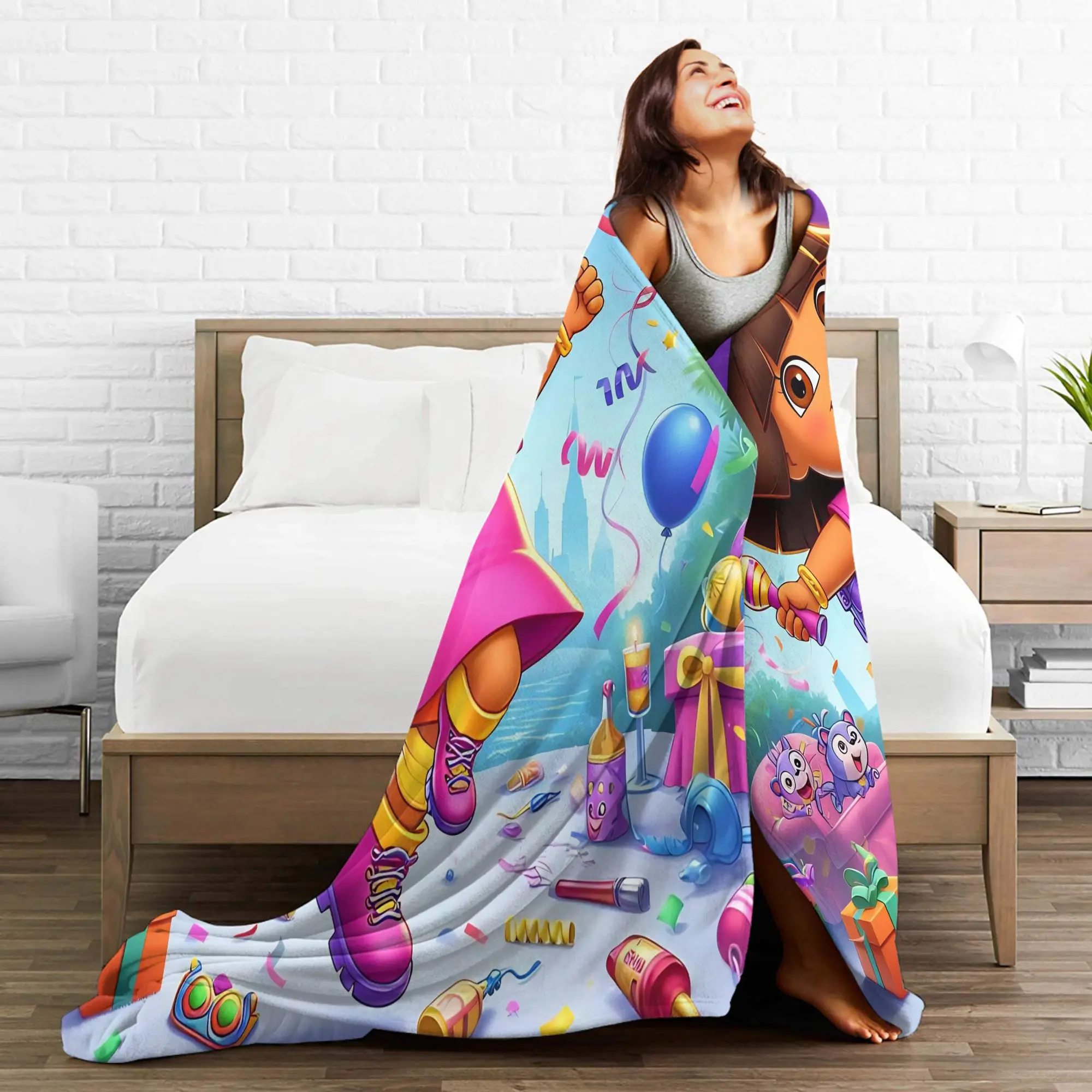 بطانية دافئة طائرة السفر دوراس اكسبلورر رمي بطانية الفانيلا المفرش للأريكة كرسي أريكة سرير الجدة غطاء سرير أريكة #4