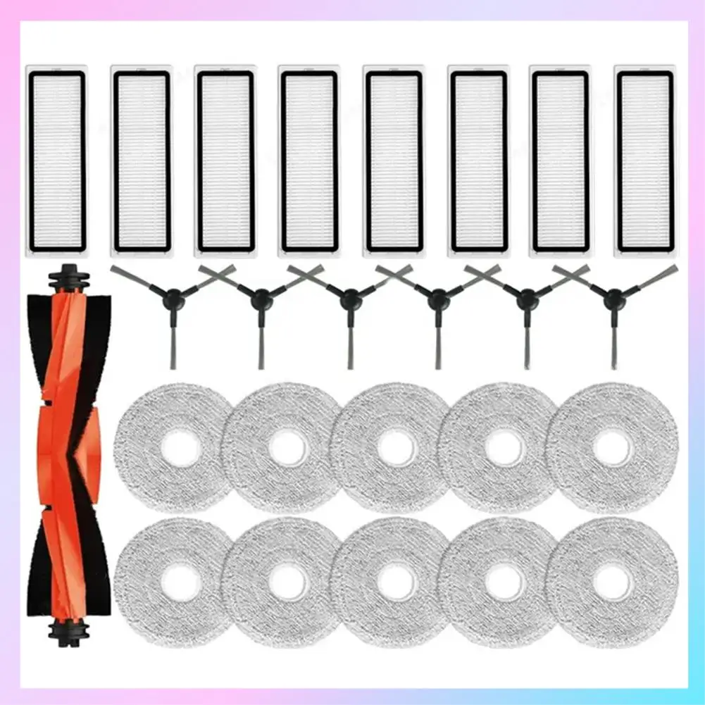 ABRG-For Xiaomi Robot Vacuum S20 + / S10 Plus / B108GL / B105 / B108CN B113CN الجانب الرئيسي فرشاة ممسحة القماش أجزاء فلتر Hepa