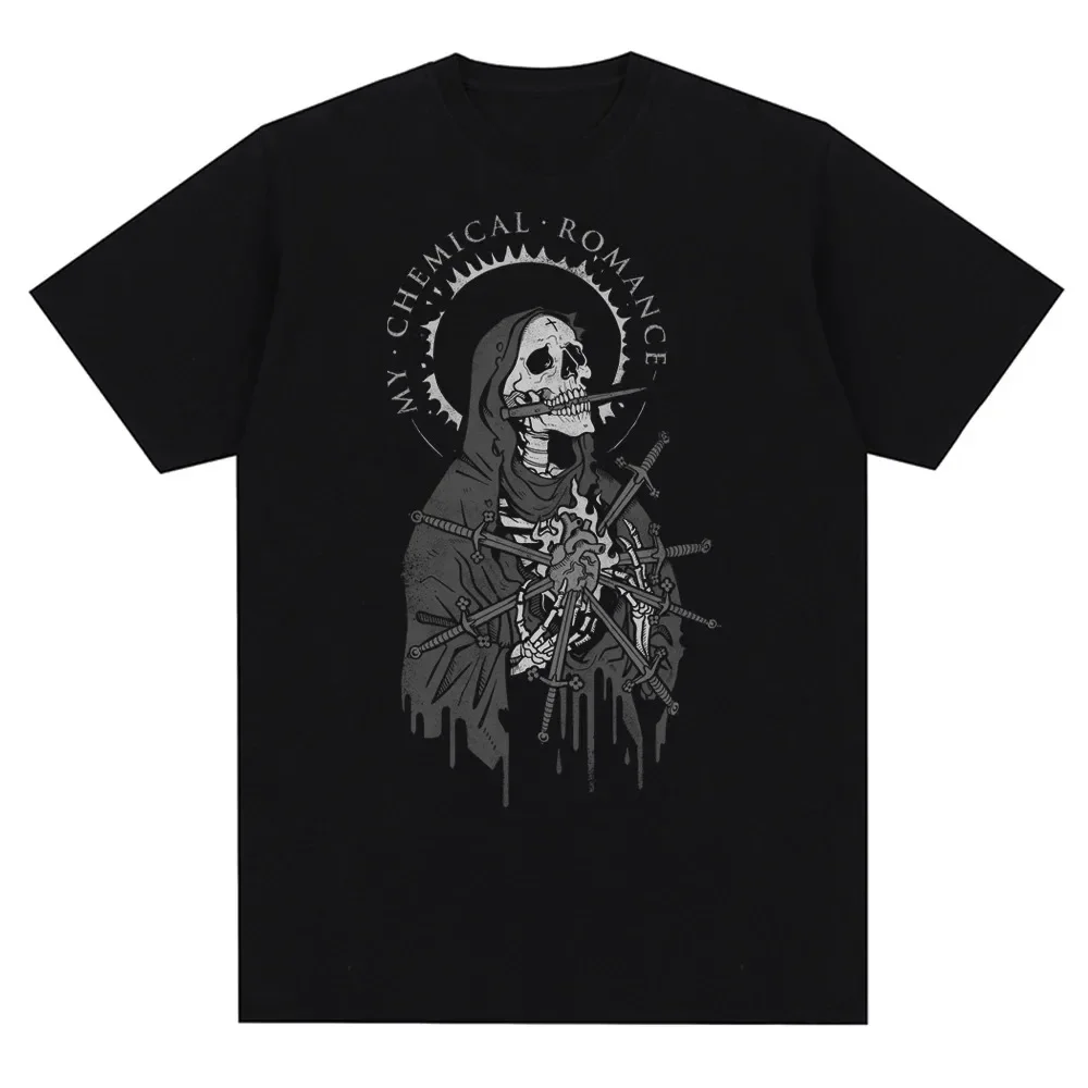 100% Cotton T-shirts My Chemical Romance Mcr Band Print Oversized High Quality T Shirt Punk Emo Rock Summer Fashion Gothic Tops