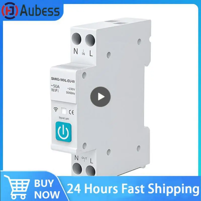 Tuya WIFI Smart Circuit Breaker 1P 10/16/25/32/40/63A DIN Rail With Metering Work With Smart Life Alexa Home Alice