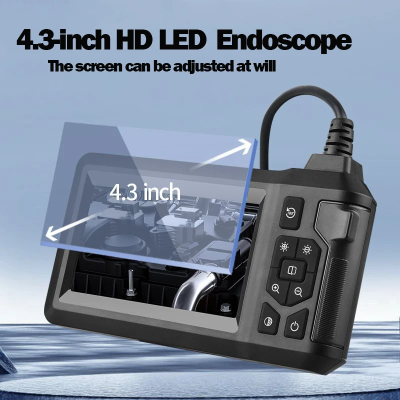 Endoscopio Industrial, cámara de inspección 1080P, impermeable IP67 de 8,0mm, pantalla LCD de 4,3 pulgadas