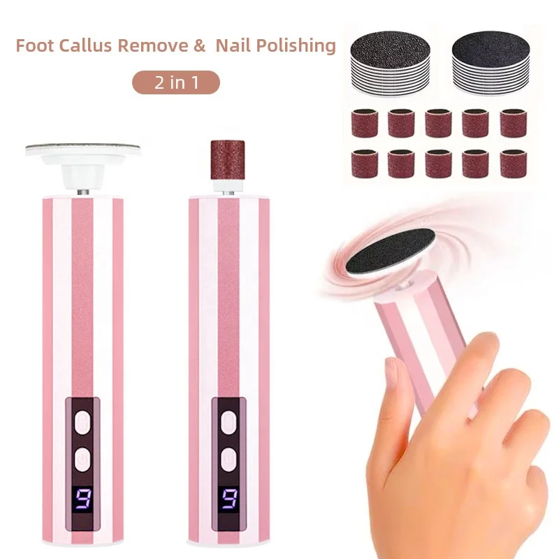 

Trends Foot Care Tool 9 Speed Adjustable Electric Foot File Callus Remover Replaceable Sanding Discs Smooth Foot Rasp Plastic