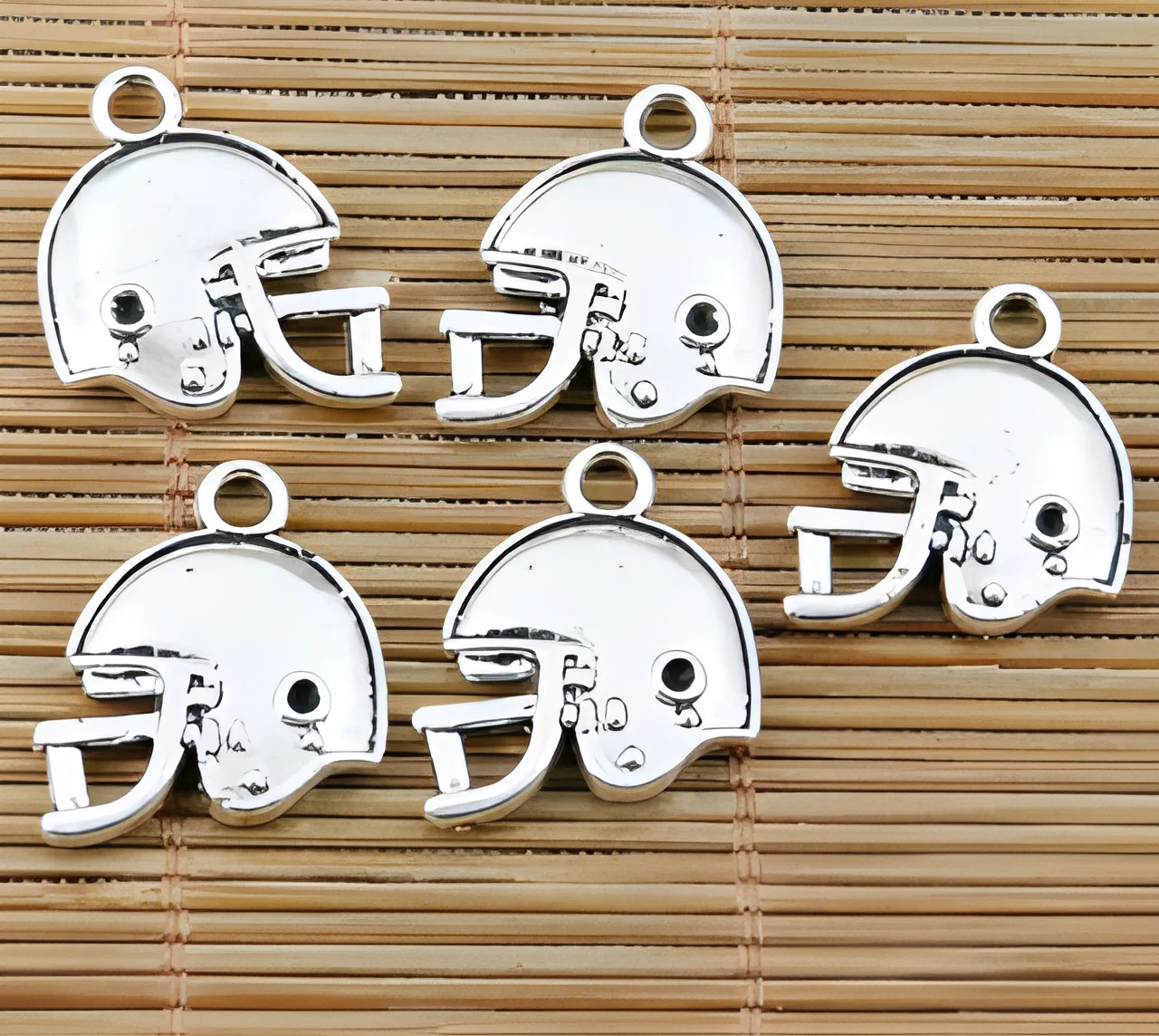 10pcs 20*18mm Alloy matel  tibetan silver  2side  Sports Helmet pendants  HWEF2333