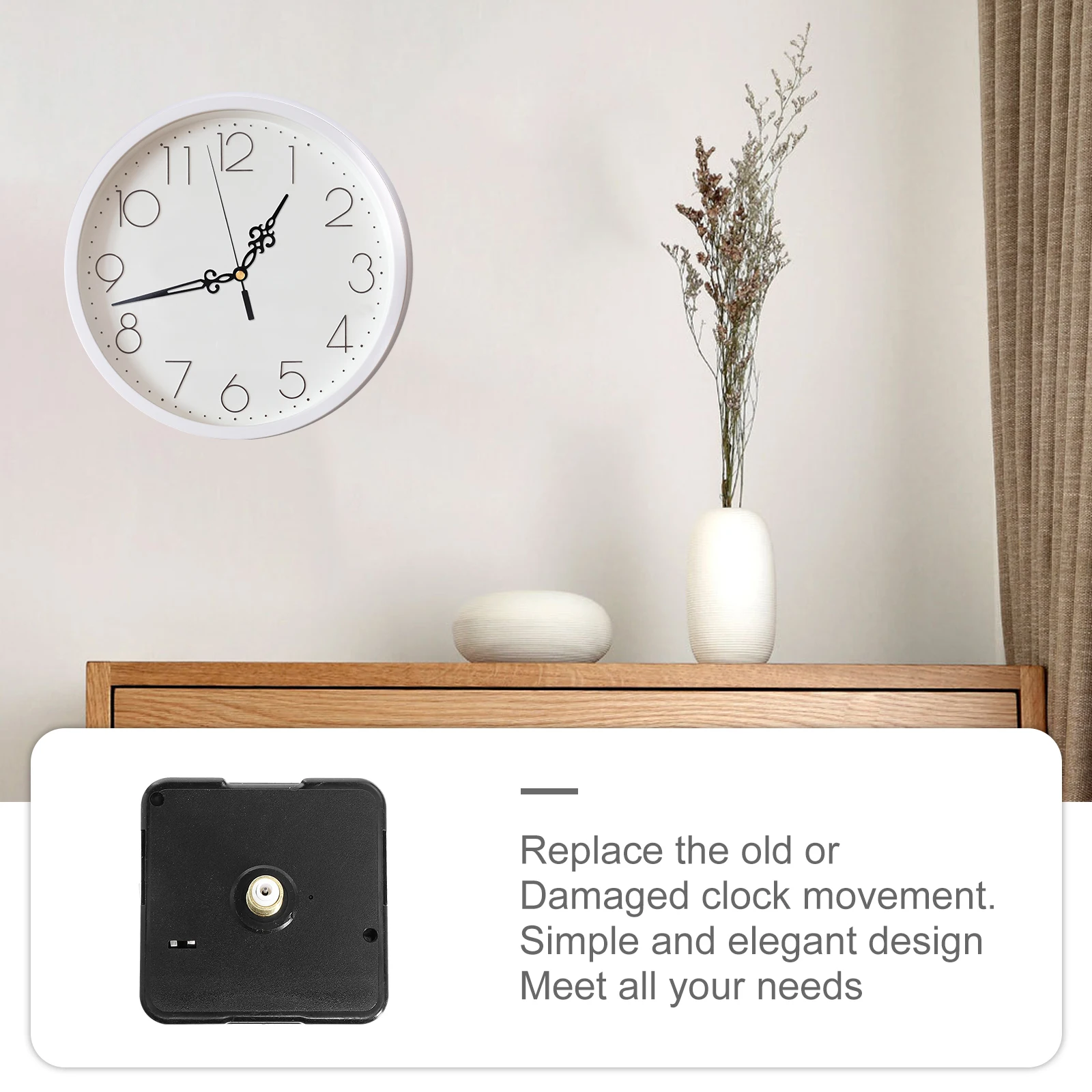 

Silent Clock Movement 5168 S Mute Mechanism Replacement Parts Retro Design Precise Timekeeping Wall Clock Accessories