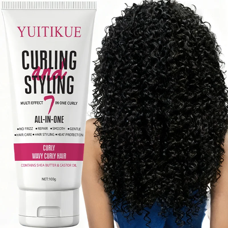 YUITIKUE Curl Styler 100 g – All-in-One definiert Locken und kontrolliert Frizz, mit Hitzeschutz, für welliges/lockiges Haar