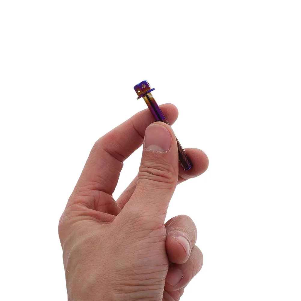 

2Pcs Motorcycle License Plate Screws Burnt Titanium Blue Baked Unique Colorful Effect for Electric Motorcycle