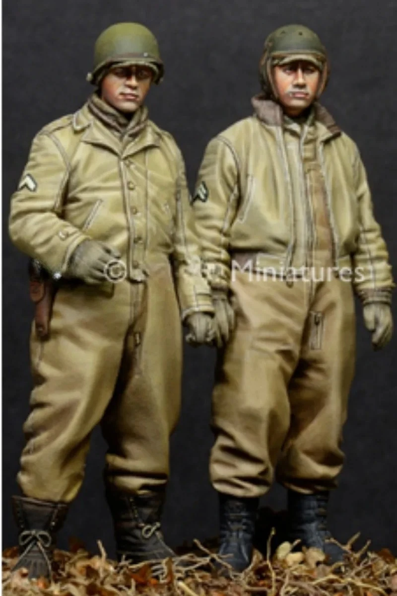 Modellbausatz aus Druckgussharz im Maßstab 1:35, Hobby-Miniaturen, Militärstatue, US-AFV-Crew-Set (2 Figuren), unmontiert und unbemalt