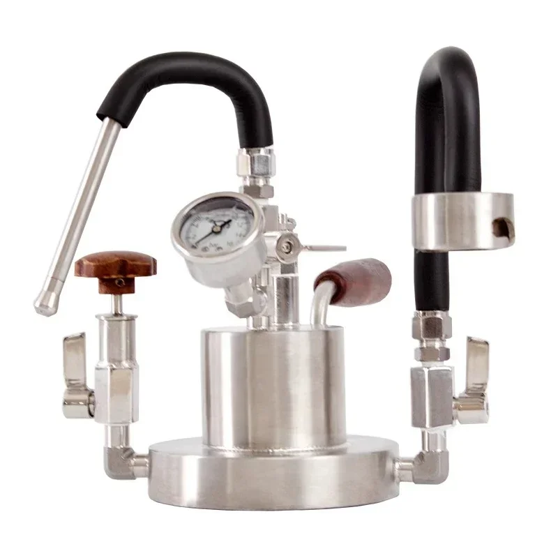 #2-In-1 Outdoor Portable Coffee Maker Machine Working With Milk Frother Steam Stainless Steel Espresso Maker Outdoor Brewing