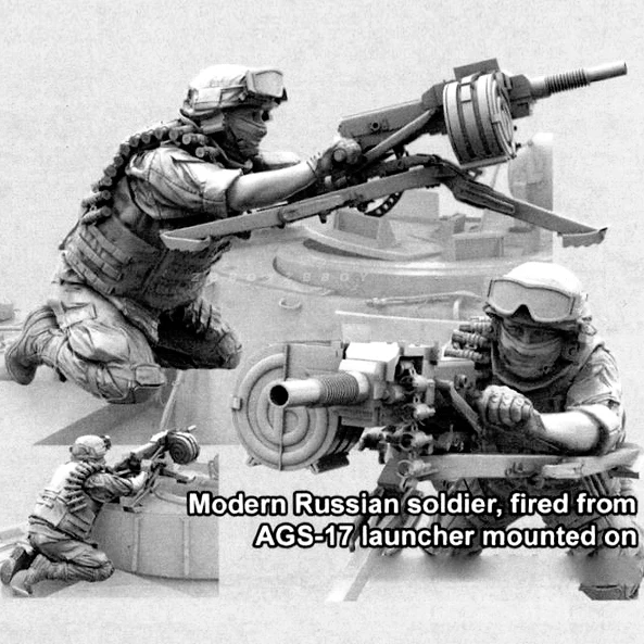 1/35 Resin Soldier model kits figure colorless and self-assembled（1 people+emitter）A-2121