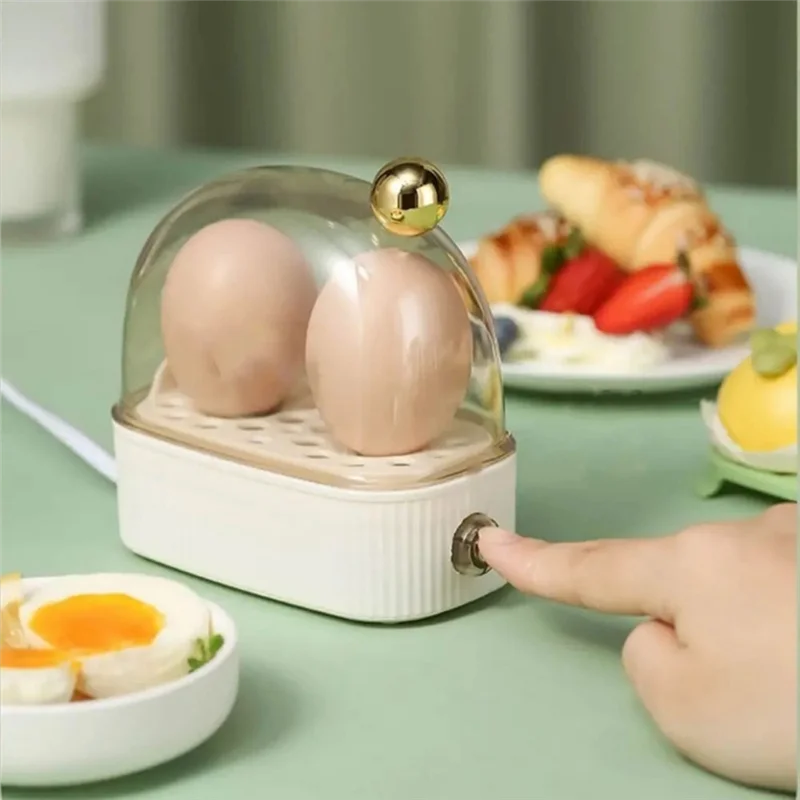 

B58B-Electric Egg Boiler Automatic Cooker Rapid Egg Boiler Breakfast Machine Multi-Function Egg Cooker 2 Eggs EU Plug