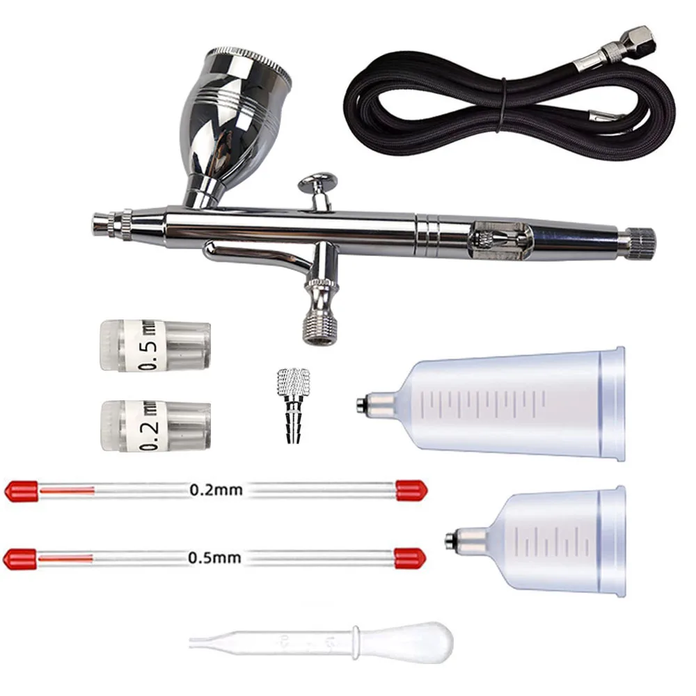 

Plug-in nozzle airbrush 13cc/20cc/40cc detachable liquid cup with hose double-action makeup nail art painting spray gun