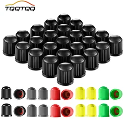 Car Tire Valve Plastic Black Tyre Valve Caps with O Rubber Ring Covers Dome Shape Dust Valve for Car Trucks Motorcycles Bike