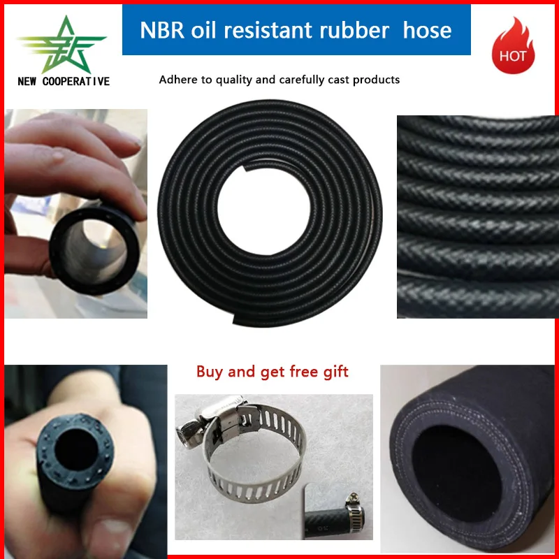 Automotive Nitrile Smooth High-temperature Resistant Fuel Hose 1M Black Inner Diameter 3mm~32mm Rubber Hose
