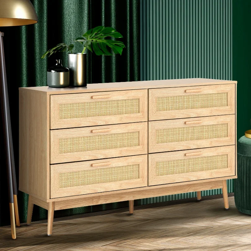 6 Chest of Drawers Tallboy Cabinet Bedroom Clothes Rattan Furniture Chest of Drawers Bedroom Set Bedroom Furniture