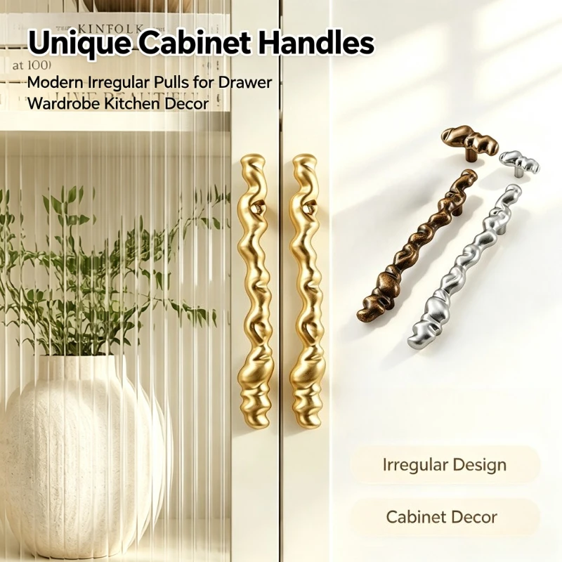 1PC Exquisite Art Drawer Pull Light Luxury Cabinet Door Handle Unique Knob for Wardrobe Cupboard DIY Home Decoration