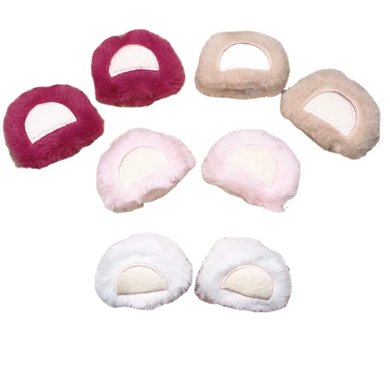 10Pcs/Lot Cartoon Plush Rabbit Ear Padded  Applique Crafts For DIY Headband Hair Clips Accessories Patches