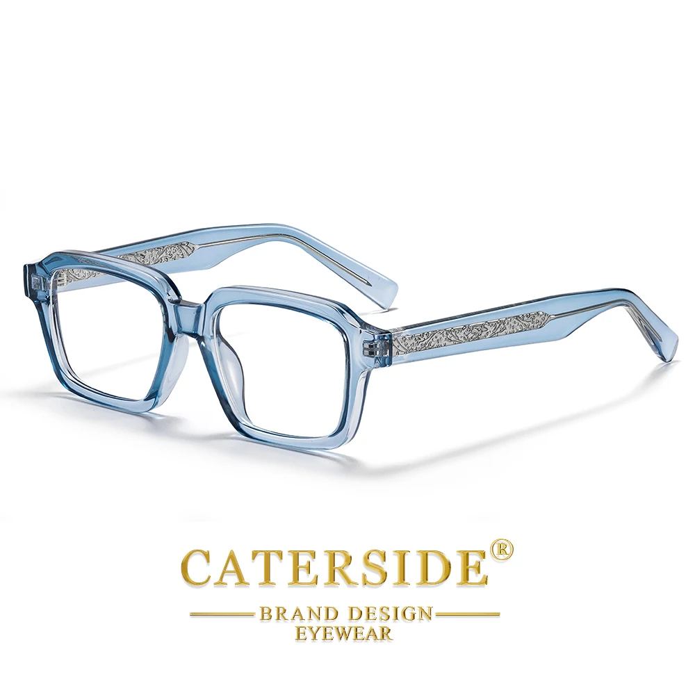 CATERSIDE Modische Herren-Brillengestelle Markendesign Eckige Brillengestelle für Damen Anti-Blaulicht-Lesebrille Partygeschenk Eyewear – Detail 11