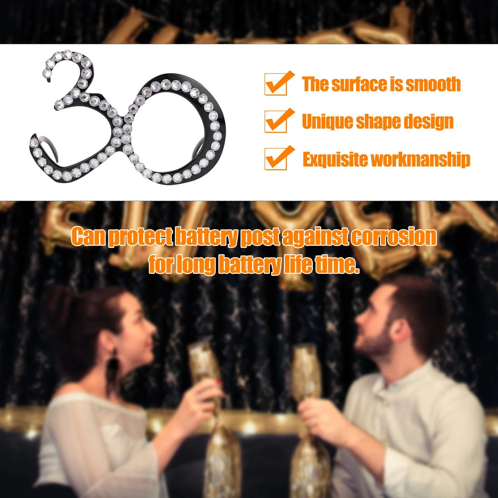 Gafas con números de cumpleaños, Material de Pc, divertidas gafas de sol con números de cristal para fiesta, cumpleaños, Carnaval, accesorios de rendimiento