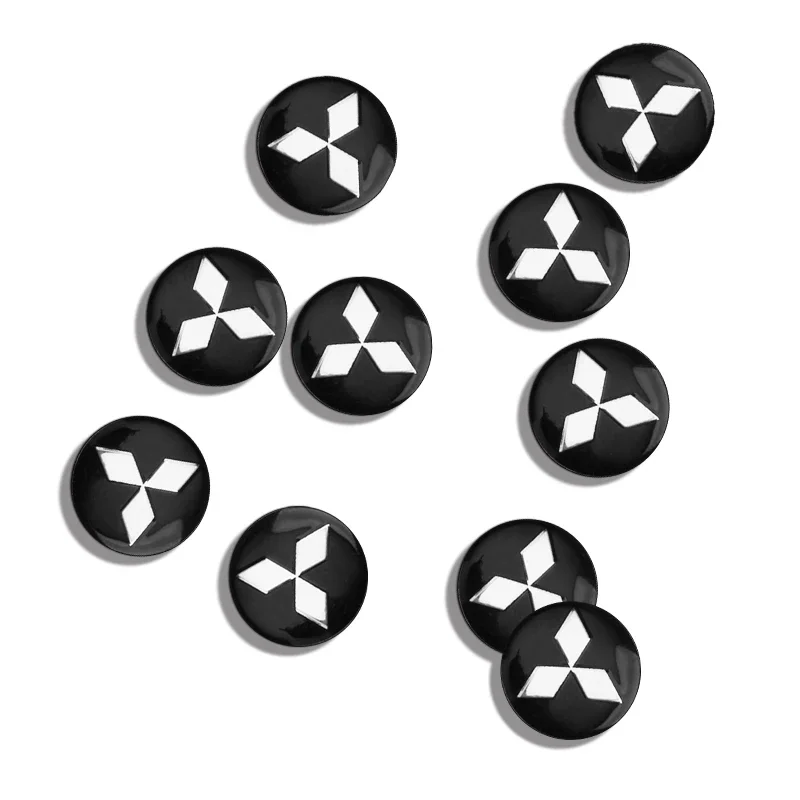 14mm 10pcs Car Remote Control Key Car Logo Sticker For Mitsubishi Outlander I200 Pajero Eclipse ASX Lancer Space Delica Ex