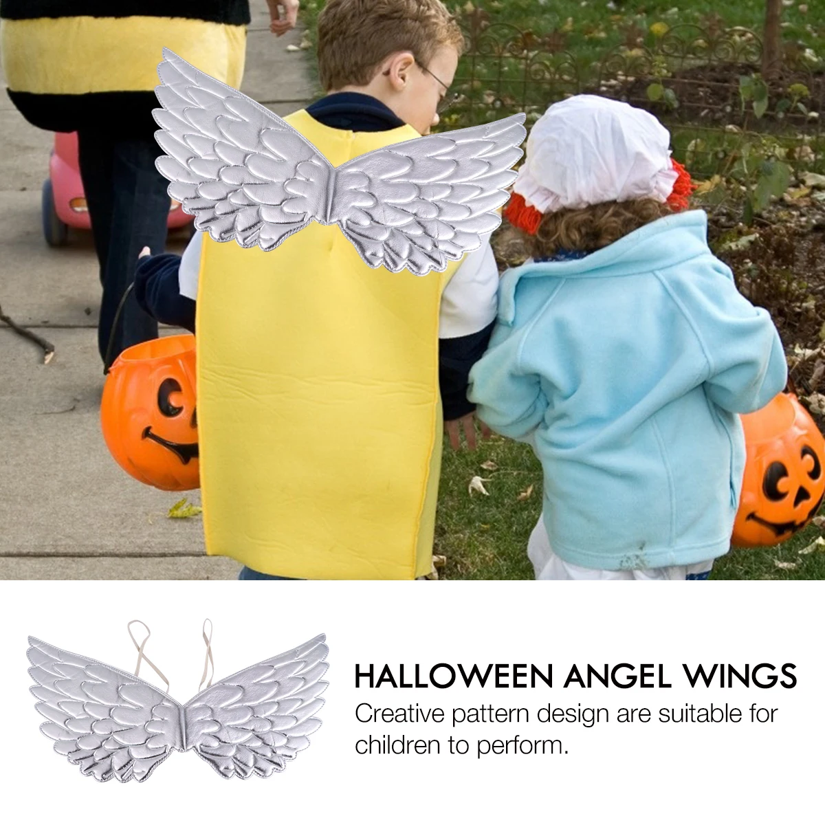 

1Set Halloween Angel Wings Costume Performance Elastic Strap Comfortable Angel Wings Cosplay Props