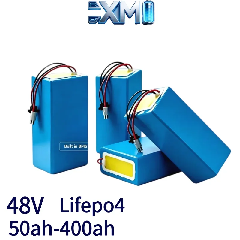 48V Rechargeable LiFePO4 Battery Unit, 30Ah-200Ah, Integrated Smart BMS, A-Grade Lithium Cells for E-Bike, Electric Scooter, Ele