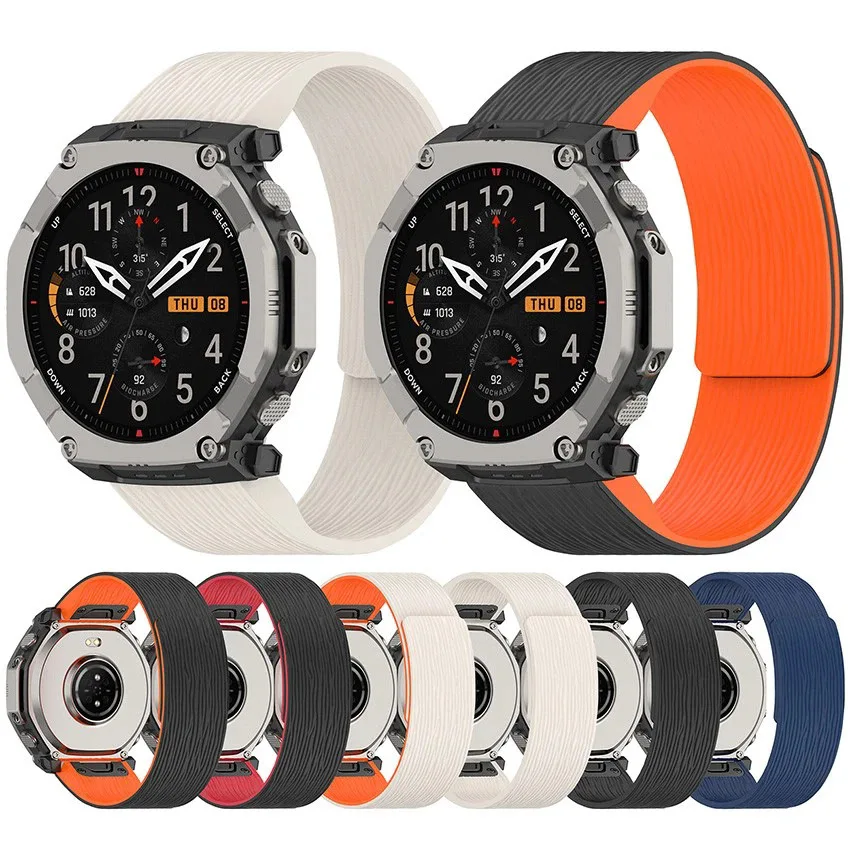 26MM Quick Fit Magnetic Silicone Strap for Amazfit T-rex Ultra 2 Sport Watch Band for Garmin Watch Fenix 8/8Pro 51mm Tactix 7/8 view 6
