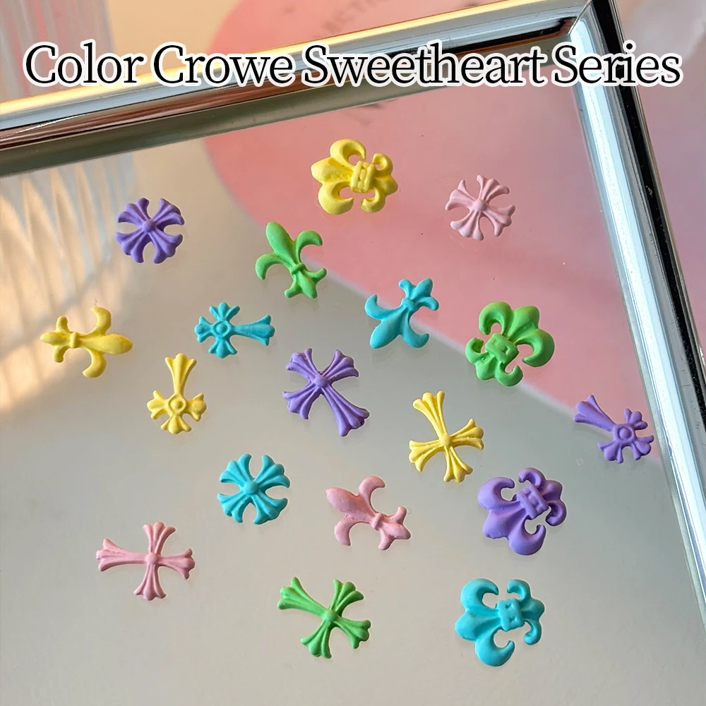 5 قطعة الصليب الملونة الزركون مسمار السحر الدوبامين الألوان مزيج ثلاثية الأبعاد حجر الراين الصليب مسمار ديكور فني ل هلام مانيكير لتقوم بها بنفسك مسمار المورد