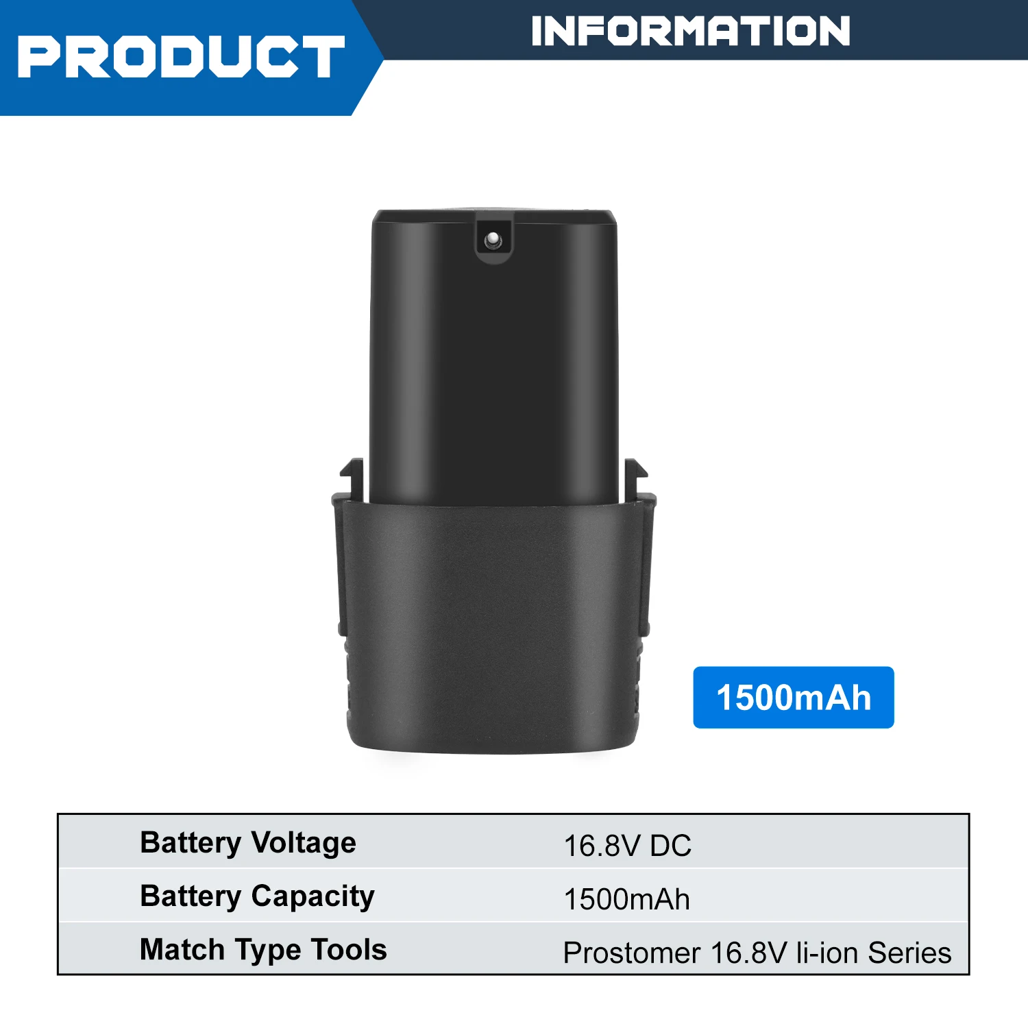 16.8V Rechargeable Lithium Battery 1500mAh for Electric Drill By PROSTORMER