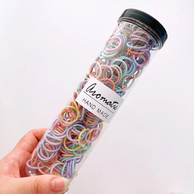 100 Teile/satz Elastische Haarbänder Mädchen Baby Haarschmuck Kind Haarring Kopf Seil Scrunchies Kopfbedeckung Ohne Flaschen – Detail 32