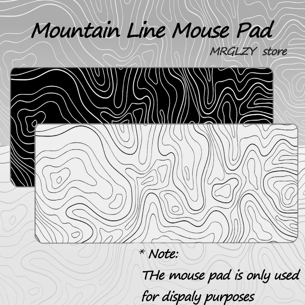 

Dual-Color Mountain Line Printed Desk Pad Extra Large Soft Rubber Mouse Pad Minimalist Gaming Keyboard Mat Multi-Size Desk Mat